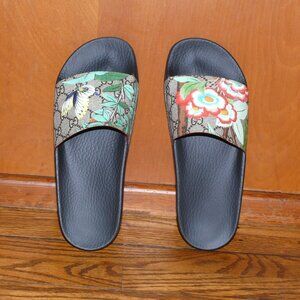 GUCCI SUPREME TIAN SLIDES FLOWERS & BUTTERFLIES SZ IT 38 / US 8